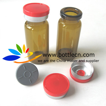 65 serum bottle glass pharmaceutical bottle red center cap seal