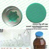 aluminump plastic cover 32mm flip off cap in green FC32-4P