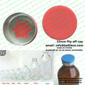 aluminump plastic cover 32mm flip off cap in red FC32-6P