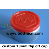custom 13mm aluminium caps with colored plastic tops