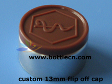 custom 13mm flip off vial seal cap-plastic cover in brown-medical package lids