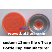 flip top bottle cap with logo