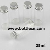 25ml tiny small empty clear bottles glass vials with screw caps