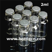 10pcs 2ml small empty sample vials clear glass bottles with butyl rubber stopper