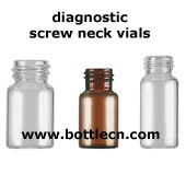 amber and clear neutral Type I glass diagnostic screw neck vials pharmaceutical packaging