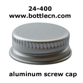 24-400 silver brushed aluminum metal screw caps with foam liner