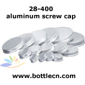 28-400 silver brushed aluminum screw neck bottle caps
