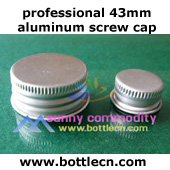 professional 43mm aluminum metal bottle screw caps for glass bottles