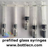 prefilled glass syringes with lure or lure lock with without needles
