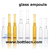 ISO Type B glass ampoules clear and amber color rings body printing