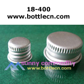 18-400 silver brushed aluminum screw top caps with foam liner