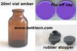 china bottle manufacturer high quality 20ml vial amber glass usp type III