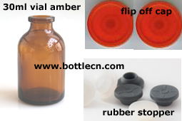 molded bottle 30ml long vial amber durability-fine finish-optimum strength