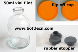 50ml vial flint pharmaceutical glass clear bottle USP Type I II III