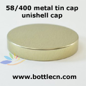 metal tin cap-58mm gold metal unishell cap