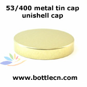 53mm metal tin cap-silver metal unishell cap