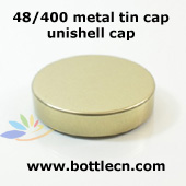 metal tin cap-48mm gold metal unishell cap
