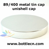 89mm metal tin cap - silver metal unishell cap