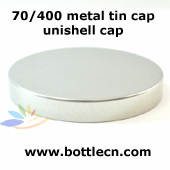 70mm metal tin cap - gold metal unishell cap