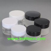 high quality 15g 0.5 oz empty round glass cream jar containers soda lime cosmetic bottle