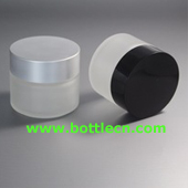 100ml frosted glass cream jar with matte silver metal cap for cosmetic