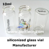 siliconized glass vial for injection