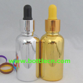 gold silver 10ml 15ml 20ml 30ml 50ml 100ml glass bottle essential liquid oil with dropper cap