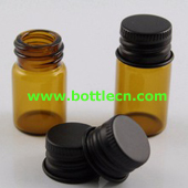 5ml amber glass vial with black screw cap
