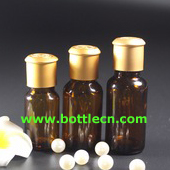 10ml amber glass bottle with gold screw cap