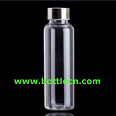 100ml glass water bottle with stainless steel lid