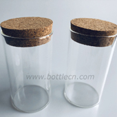 200ml diameter 60mm height 110mm glass bottle vial with wooden cork