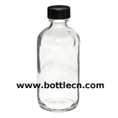 250ml clear boston round glass sample bottle