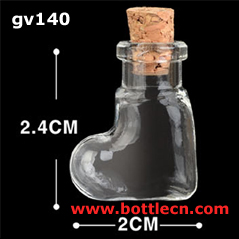 heart shaped mini glass vial pendant
