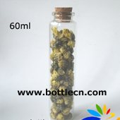 60ml clear glass bottles with cork stopper