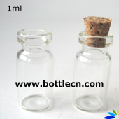 1ml clear glass bottles with cork