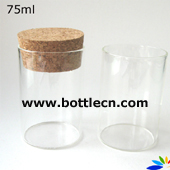 75ml round glass jar with cork lid