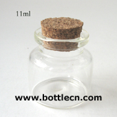 11ml round glass bottle natural cork stopper
