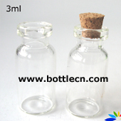 3ml mini glass vials with cork
