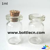 1ml mini glass bottle in cork stopper
