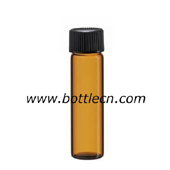 amber glass bottle with screw black lid