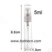 clear 5ml 10ml 15ml glass tube glass spray perfume bottles with pump spray