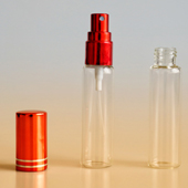 custom small 3ml 5ml 10ml 15ml perfume glass vial with spray pump-aluminum lid-plug lid