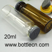 20ml bottle amber color-white color with rubber and caps