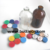 10ml 20ml 30ml 50ml 100ml glass serum bottles and aluminum seals caps with rubber stopper