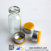 vials 3ml with rubber stopper and yellow 13mm flip off seal cap